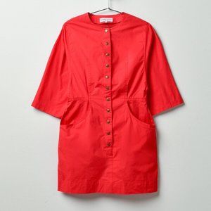 Apiece Apart Red Button-Down Dress